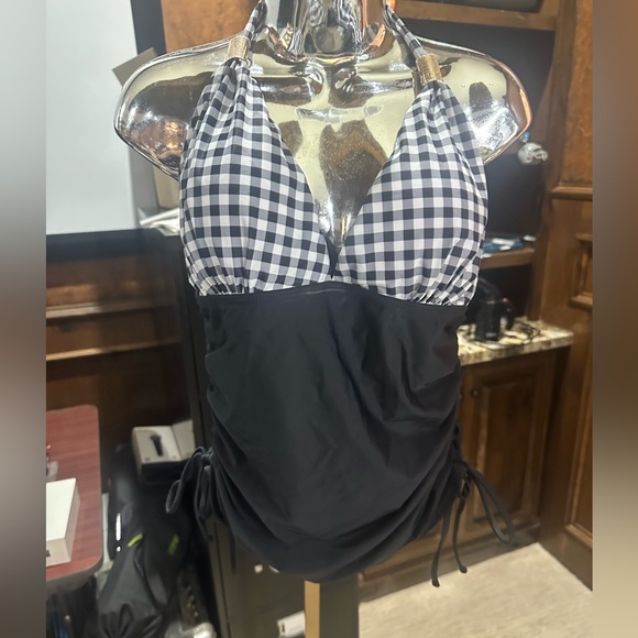 Unique Vintage Other - NWOT SIZE L Unique  Vintage Black and White Bikini Halter Style